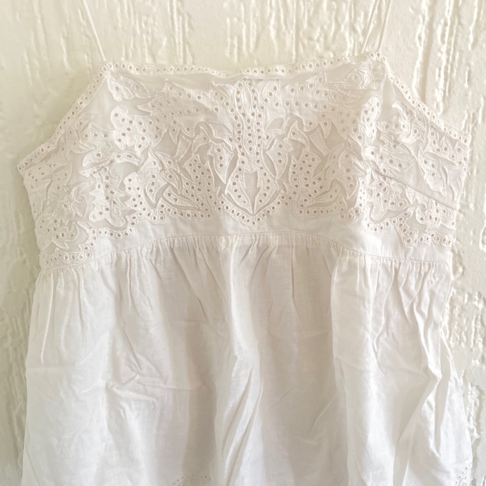 Free People White Cotton Boho Lace Tank Top Size Small - Picture 3 of 8